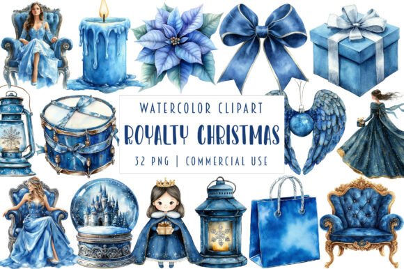 Blue Royalty Christmas Clipart Review