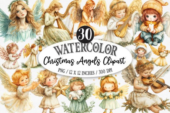 Christmas Angels Clipart Review