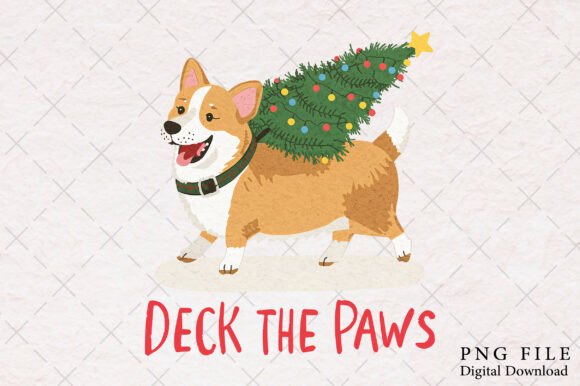Christmas Dog Corgi Hand-Drawn PNG: A Brand Designer’s Review for Seasonal Illustrations