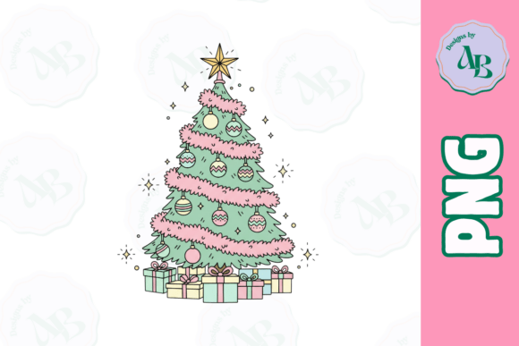 Christmas Dollhouse Christmas Tree PNG: Illustrations for Branding