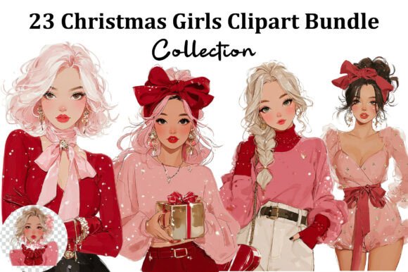 Christmas Girls Clipart Bundle Review