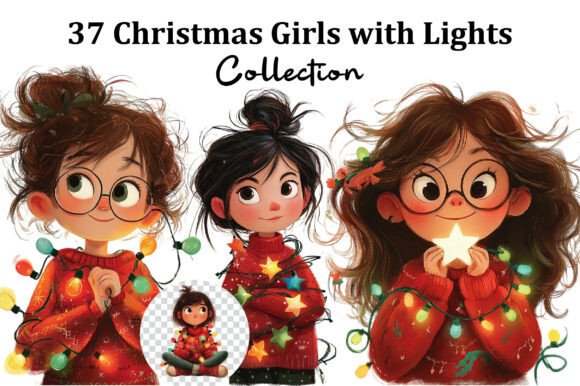 Christmas Girls with Lights Clipart: A Seller’s Review for Illustrations