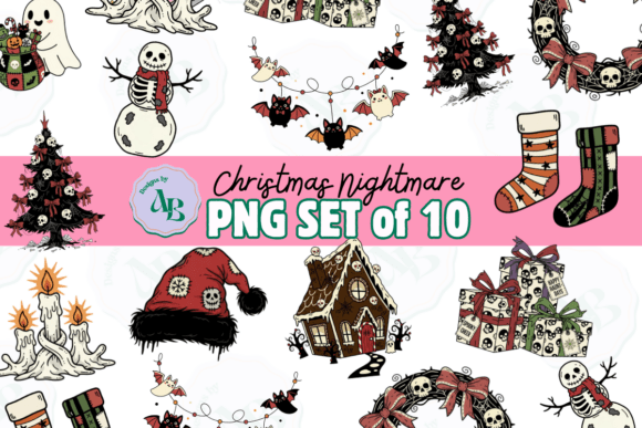 Christmas Nightmare Clip Art Set for Illustrations