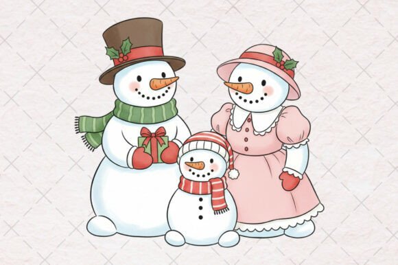Christmas Snowman Family PNG Review