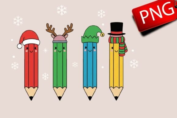 Coquette Christmas Teacher Pencil,Xmas Illustrations Review