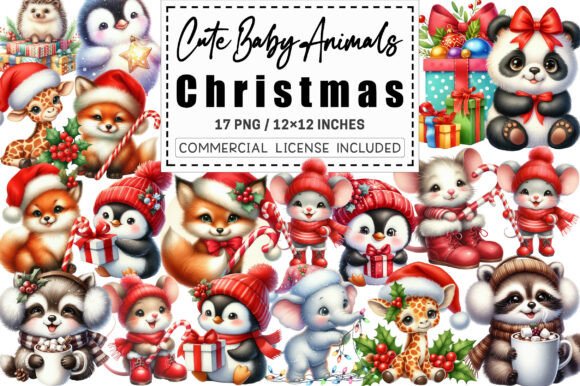 Cute Baby Animals in Christmas Outfits: A Designer’s Review of Festive Illustrations