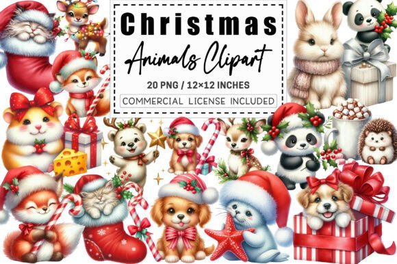 Cute Christmas Animals Clipart Bundle Review