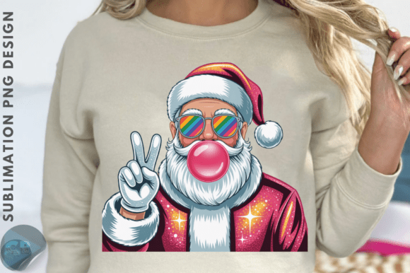 Disco Santa Christmas Blowing Bubble PNG Review