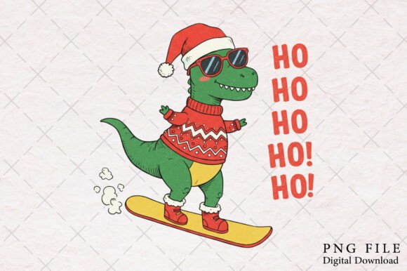 Funny Christmas Dinosaur PNG: A Crafter’s Review for Holiday Illustrations