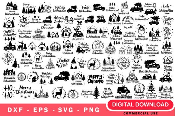 German Christmas SVG Bundle for Illustrations