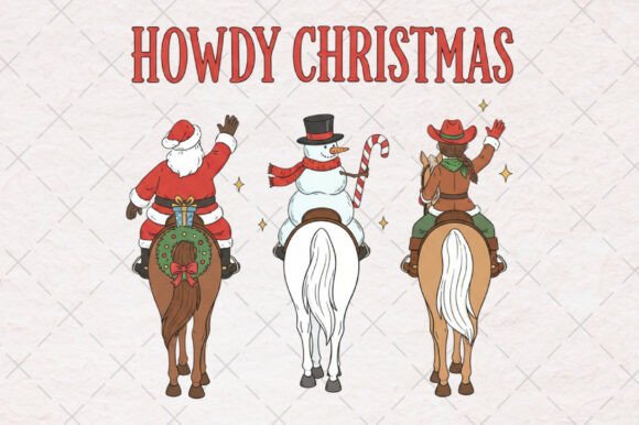 Howdy Christmas Cowboy PNG: Illustrations for Local Branding