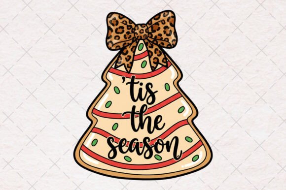 Tis the Season Leopard Christmas Bow Png