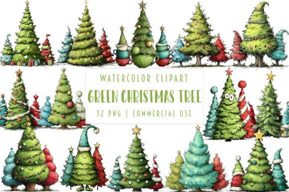 Whimsical Green Christmas Tree Clipart: A Publisher’s Review