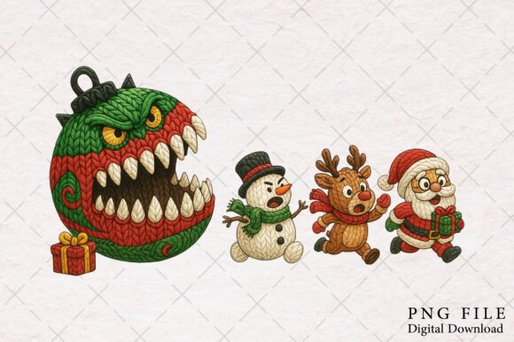 Yarn Crochet Christmas Monster Chase Png